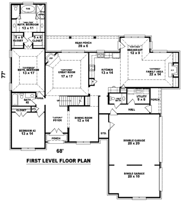 Traditional Floor Plan - Main Floor Plan #81-1205