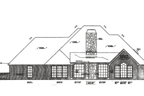 Exterior - Rear Elevation for European House Plan #310-225 - 4 bed, 3.5 bath