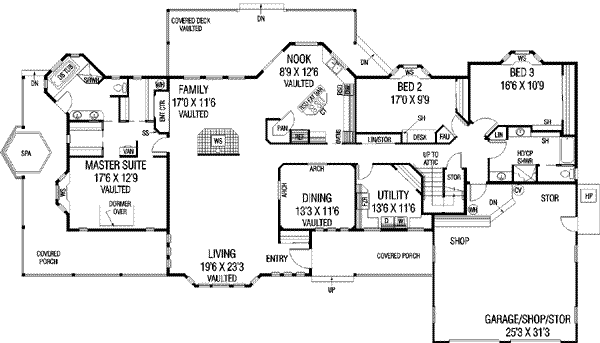 Home Plan - Traditional Floor Plan - Main Floor Plan #60-565
