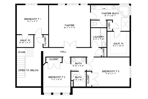 House Design - Traditional Floor Plan - Upper Floor Plan #1060-139