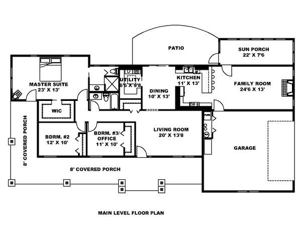 Home Plan - Ranch Floor Plan - Main Floor Plan #117-904