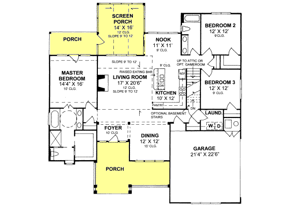 Dream House Plan - Farmhouse Floor Plan - Main Floor Plan #20-2035