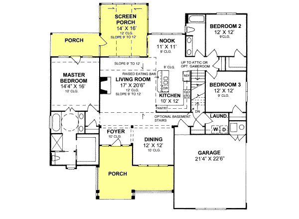 Home Plan - Farmhouse Floor Plan - Main Floor Plan #20-2035