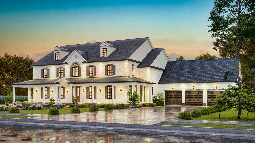 Exterior - Front Elevation 8 for Traditional House Plan #54-720 - 6 bed, 4 bath