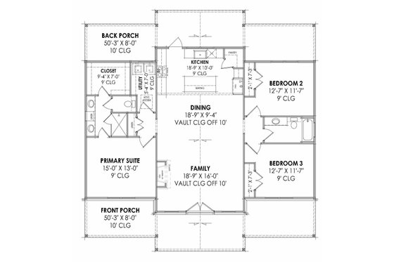 Floor Plan - Main Floor for Barndominium House Plan #1096-130 - 3 bed, 2 bath