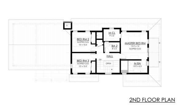 Floor Plan - Upper Floor for Farmhouse House Plan #1042-23 - 3 bed, 2.5 bath