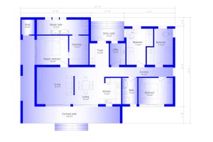 Floor Plan - Main Floor for Modern House Plan #549-3 - 4 bed, 2 bath