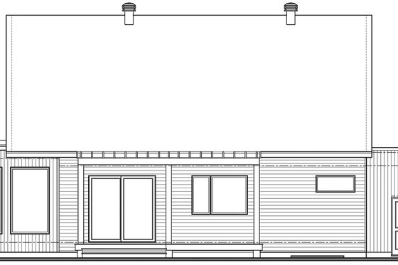 Exterior - Rear Elevation for Contemporary House Plan #23-2726 - 3 bed, 2 bath