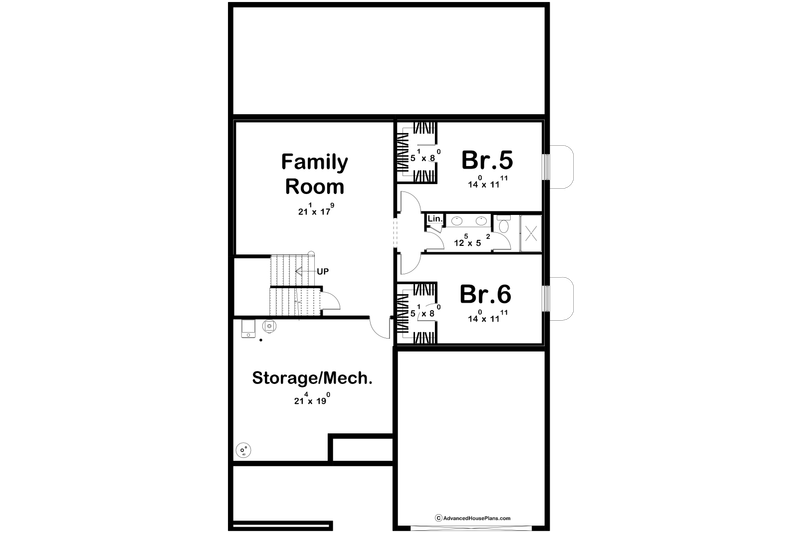 Home Plan - Floor Plan - Lower Floor for Modern House Plan #455-821 - 4 bed, 4 bath