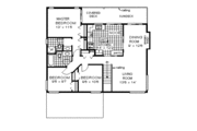 European Style House Plan - 3 Beds 2 Baths 1256 Sq/Ft Plan #18-214 