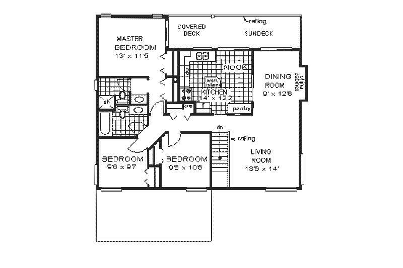 Home Plan - Floor Plan - Main Floor for European House Plan #18-214 - 3 bed, 2 bath