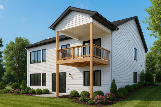 Exterior - Rear Elevation for Ranch House Plan #70-1562 - 5 bed, 3 bath