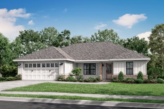 Exterior - Front Elevation 3 for Ranch House Plan #430-181 - 3 bed, 2 bath