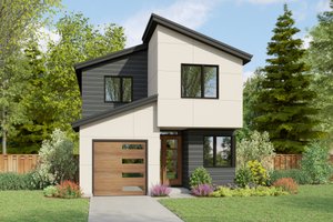 House Blueprint - Contemporary Exterior - Front Elevation Plan #48-1144