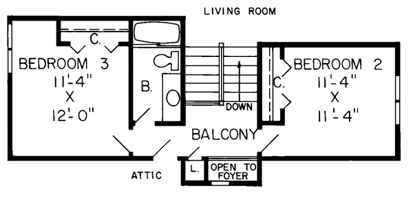 Traditional Floor Plan - Upper Floor Plan #312-270