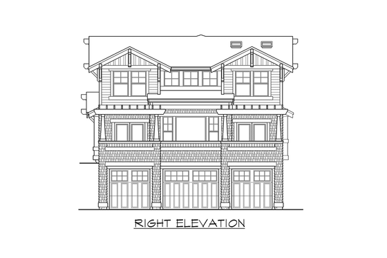 Exterior - Other Elevation 3 for Craftsman House Plan #132-133 - 3 bed, 2.5 bath