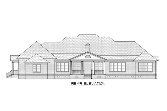Exterior - Rear Elevation for Colonial House Plan #1054-60 - 4 bed, 3.5 bath