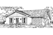 Adobe / Southwestern Style House Plan - 3 Beds 2 Baths 967 Sq/Ft Plan #1-136 