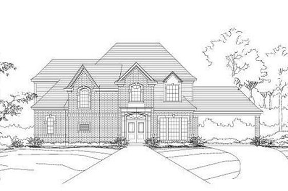 Exterior - Front Elevation for European House Plan #411-792 - 4 bed, 3.5 bath