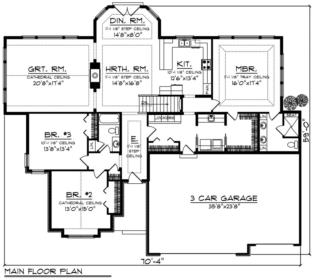 Ranch Style House Plan 3 Beds 2 Baths 2311 Sq/Ft Plan