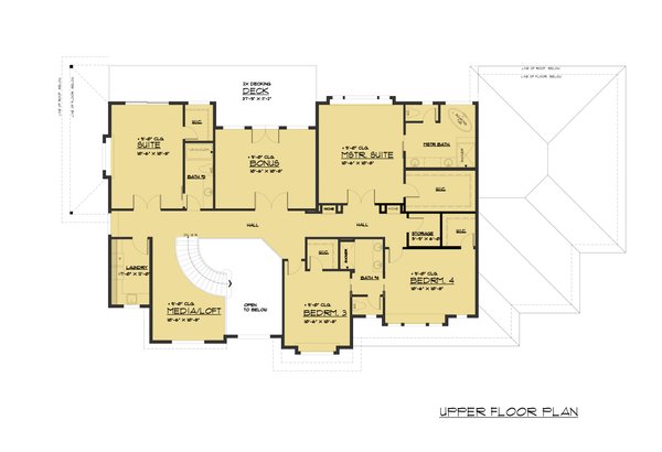 Home Plan - Traditional Floor Plan - Upper Floor Plan #1066-78