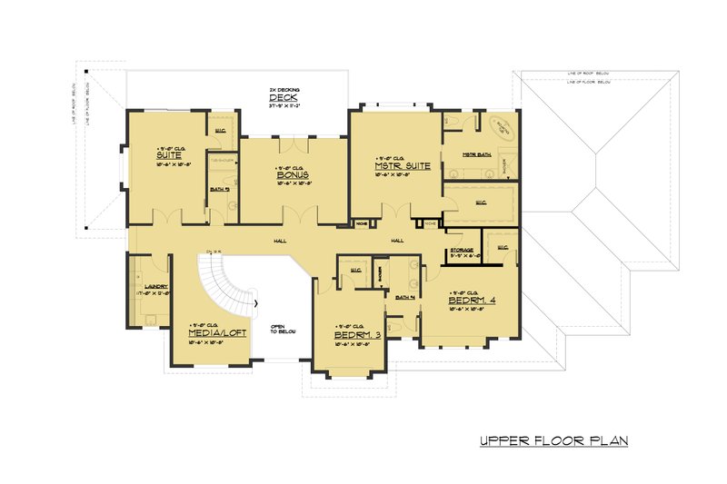 Home Plan - Floor Plan - Upper Floor for Traditional House Plan #1066-78 - 6 bed, 5.5 bath