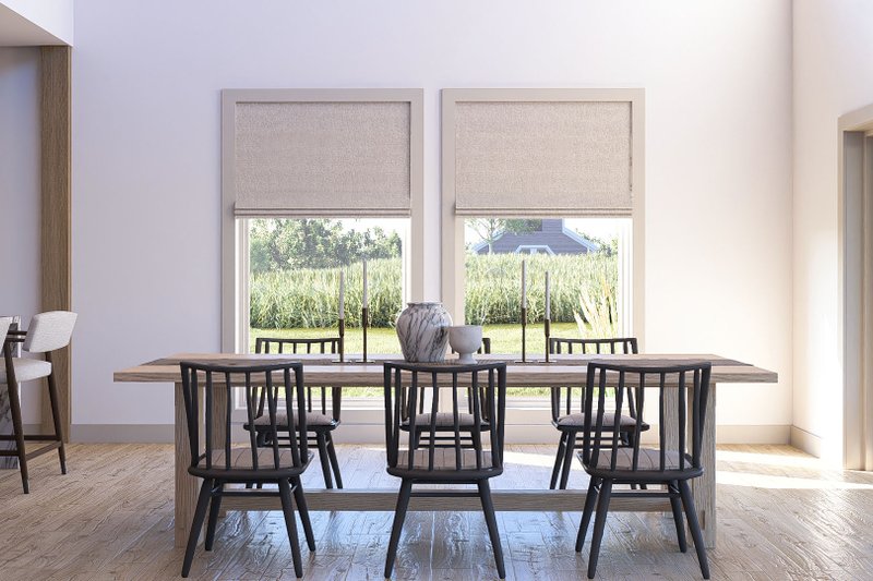 Dream House Plan - Interior - Dining Room for Barndominium House Plan #455-677 - 3 bed, 3.5 bath