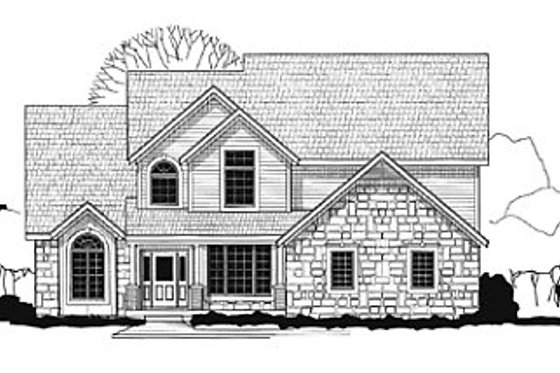 Exterior - Front Elevation for Traditional House Plan #67-172 - 3 bed, 3 bath