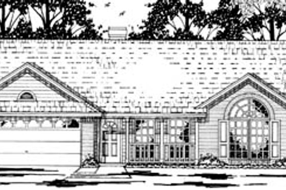Exterior - Front Elevation for Traditional House Plan #42-221 - 3 bed, 2 bath