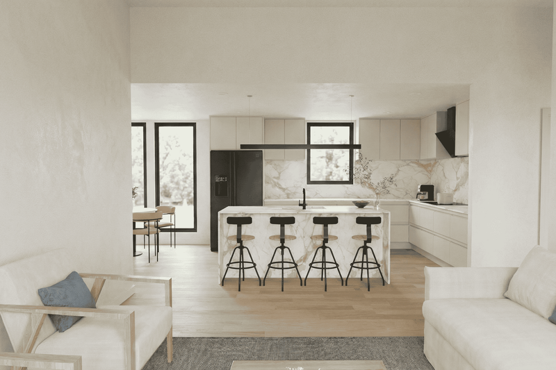 Home Plan - Interior - Family Room 1 for Modern House Plan #923-457 - 3 bed, 2.5 bath