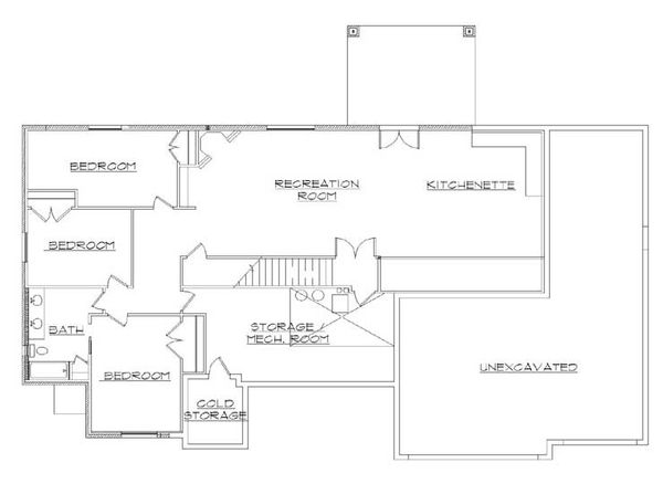 Home Plan - Traditional Floor Plan - Lower Floor Plan #5-267