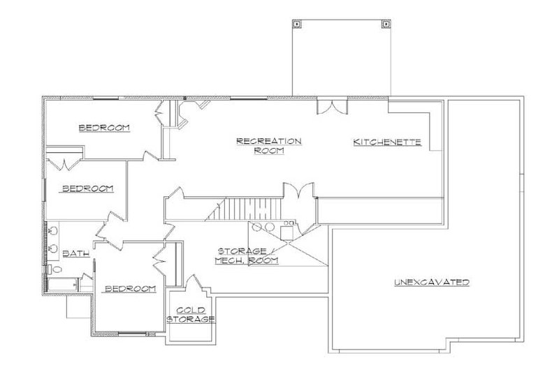 Home Plan - Floor Plan - Lower Floor for Traditional House Plan #5-267 - 4 bed, 2.5 bath