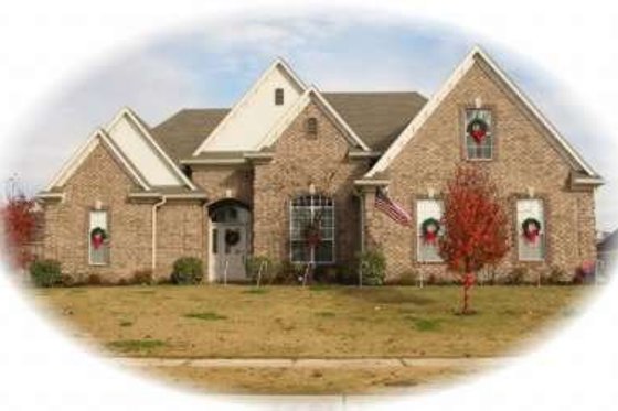 Exterior - Front Elevation for European House Plan #81-1088 - 3 bed, 2 bath