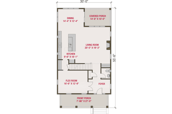 Floor Plan - Main Floor for Bungalow House Plan #461-91 - 4 bed, 3.5 bath