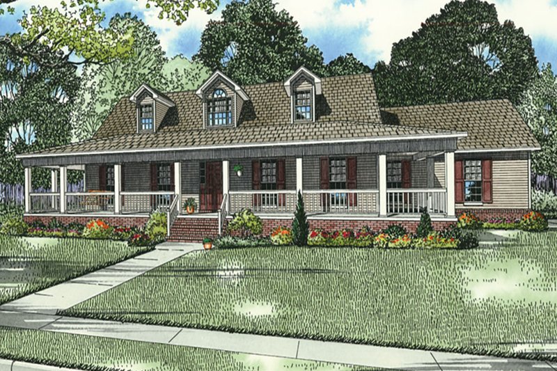 Home Plan - Country Exterior - Front Elevation Plan #17-2594