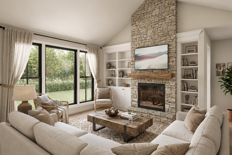 Architectural House Design - Interior - Family Room for Farmhouse House Plan #48-1221 - 2 bed, 2 bath