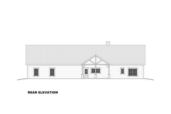 Exterior - Rear Elevation 1 for Barndominium House Plan #1117-26 - 4 bed, 3.5 bath