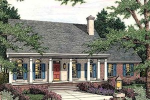 Southern Exterior - Front Elevation Plan #406-279