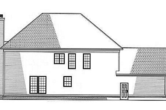 Exterior - Rear Elevation for Southern House Plan #17-258 - 3 bed, 2.5 bath