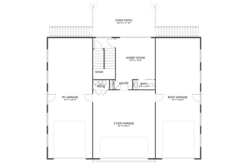 Home Plan - Floor Plan - Main Floor for Barndominium House Plan #1060-395 - 2 bed, 1.5 bath