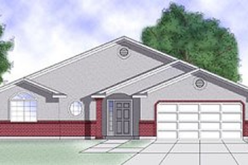 Architectural House Design - Adobe / Southwestern Exterior - Front Elevation Plan #5-107