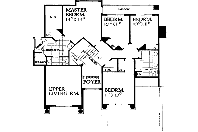 Home Plan - Floor Plan - Upper Floor for Traditional House Plan #72-459 - 4 bed, 2.5 bath