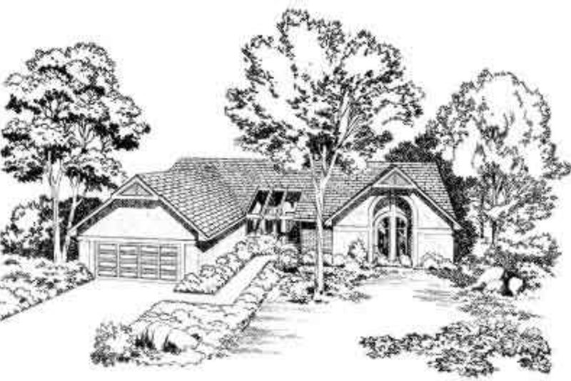 European Style House Plan - 3 Beds 2 Baths 1850 Sq/Ft Plan #312-263