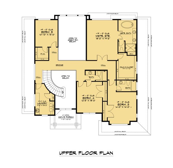House Plan Design - Contemporary Floor Plan - Upper Floor Plan #1066-198