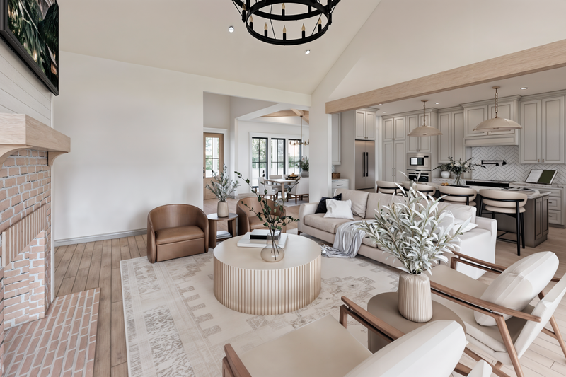 Architectural House Design - Interior - Family Room 1 for Farmhouse House Plan #1074-107 - 4 bed, 3.5 bath