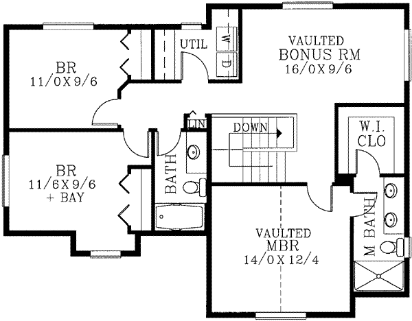 Traditional Floor Plan - Upper Floor Plan #53-348