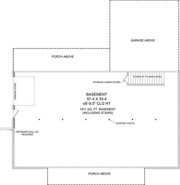 House Blueprint - Farmhouse Floor Plan - Lower Floor Plan #21-507