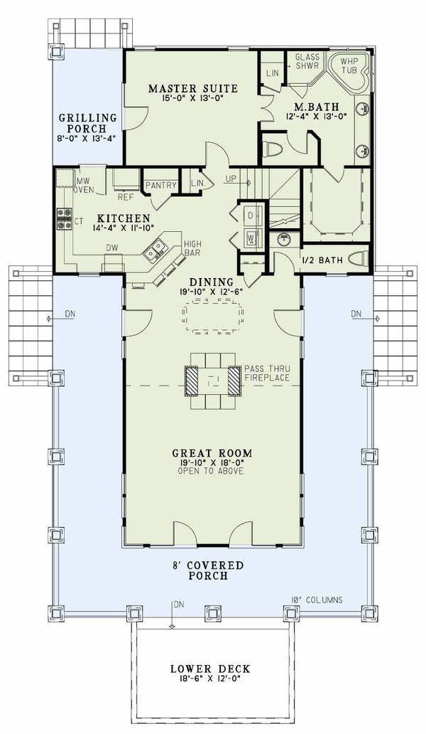 Home Plan - Cabin Floor Plan - Main Floor Plan #17-3303
