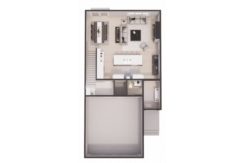Architectural House Design - Floor Plan - Main Floor 1 for Modern House Plan #51-1516 - 3 bed, 2.5 bath