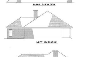 Exterior - Rear Elevation for Southern House Plan #17-1012 - 3 bed, 2 bath